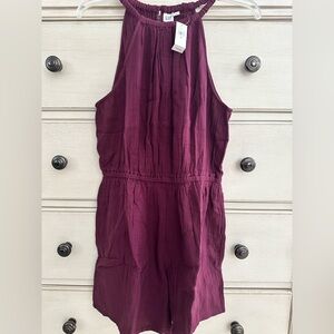 NWT, GAP, gauze halter romper